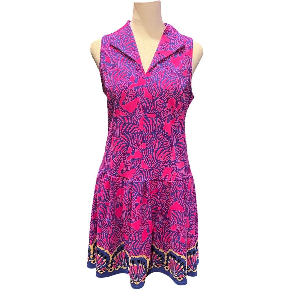 Lilly Pulitzer Luxletic Pink and Blue Dress, shorts included